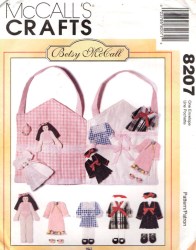 8207 McCalls  7.5'' BETSY MCCALL FABRIC DOLL, CLOTHES, CARRY CASE PATTERN UNCUT